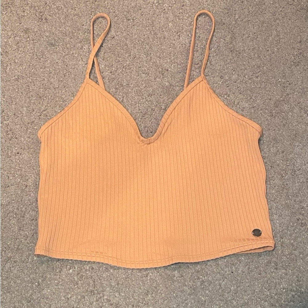 Roxy Camel Ribbed Orange Camisole Top